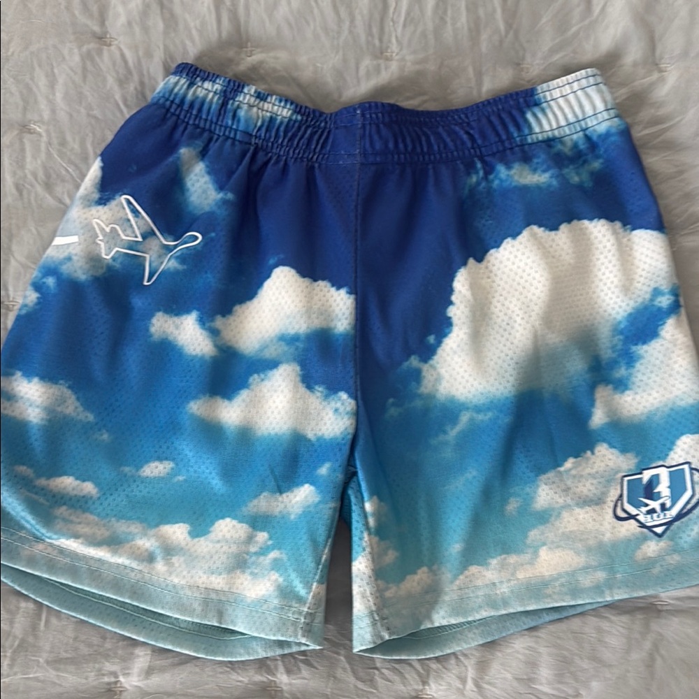 Blue and White Cloud Print Skorts